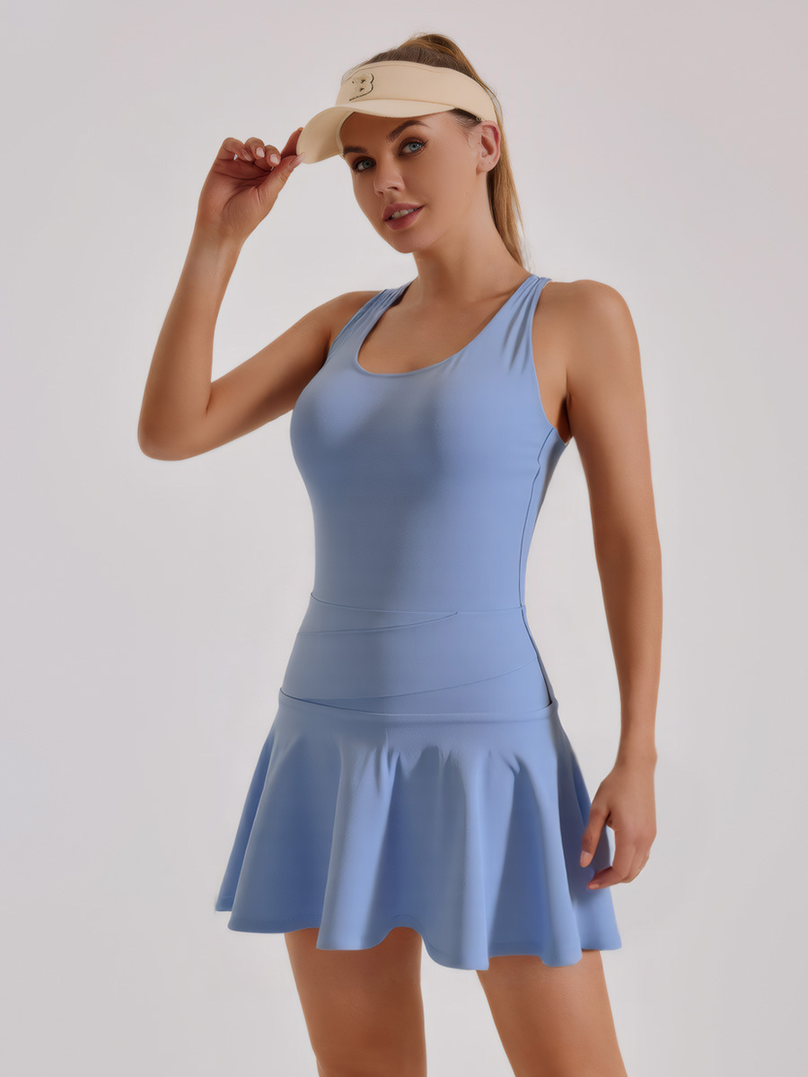 Vestido deportivo de verano de talla europea para mujer, de alta elasticidad, estilo nuevo, con sensación de segunda piel y antiexposición, para comercio transfronterizo.