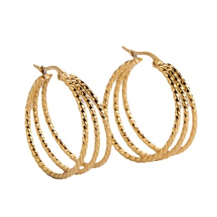 AML [2022new] twist electroplated earrings round stainless steel jewelry in stock factory Internet celebrity supply