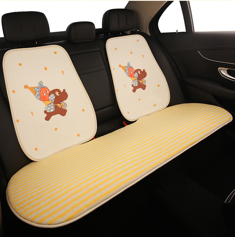 Winter Plush Thickened Car Seat Cushion Cartoon Five-Seat Universal