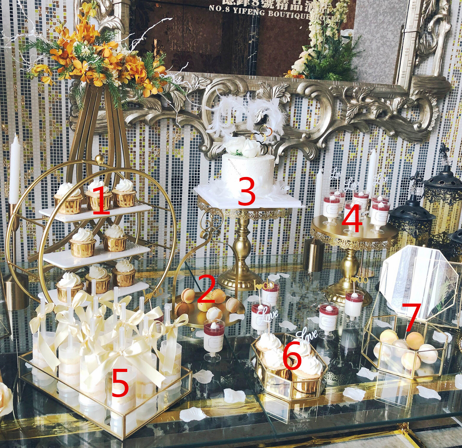 Estilo europeo té de la tarde Merienda stand creativo boda postre Mesa decoración postre pastelería pastel soporte de comida fría soporte de exhibición