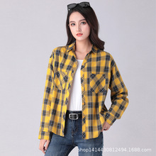 格子衬衫女2025纯棉年春装新款韩版长袖全棉复古港味学生宽松外套