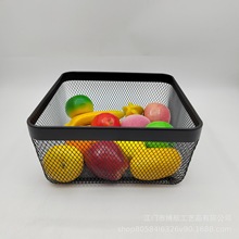 厂家直供 北欧铁艺收纳篮水果篮储物篮手提篮杂物篮正方形网篮
