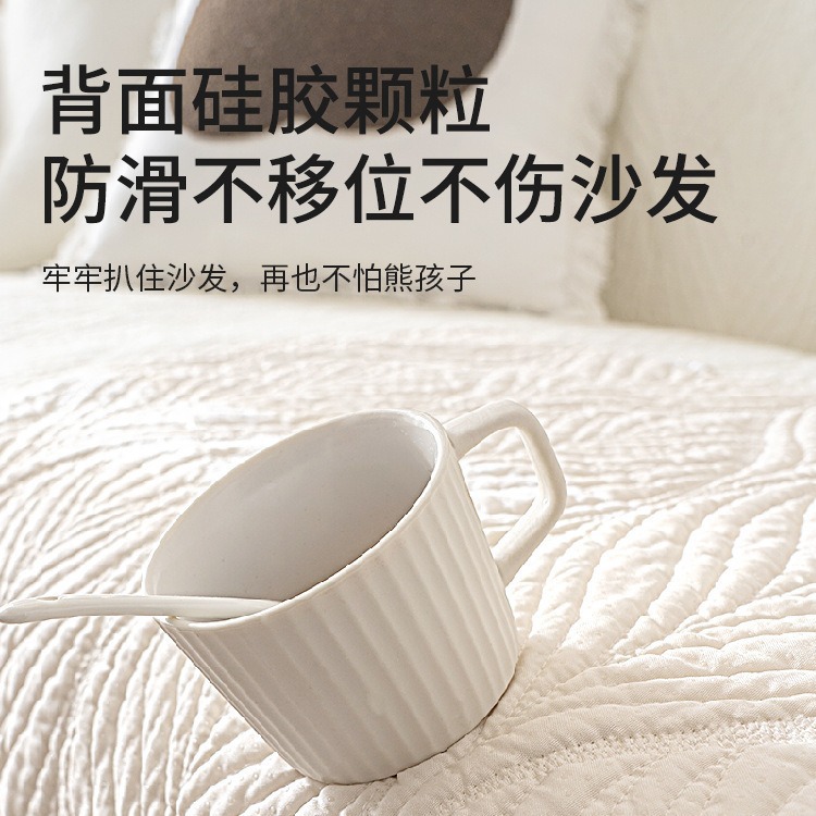 Algodón simple almohadilla de sofá cuatro estaciones de algodón universal antideslizante almohadilla de asiento toalla simple cubierta de sofá moderno