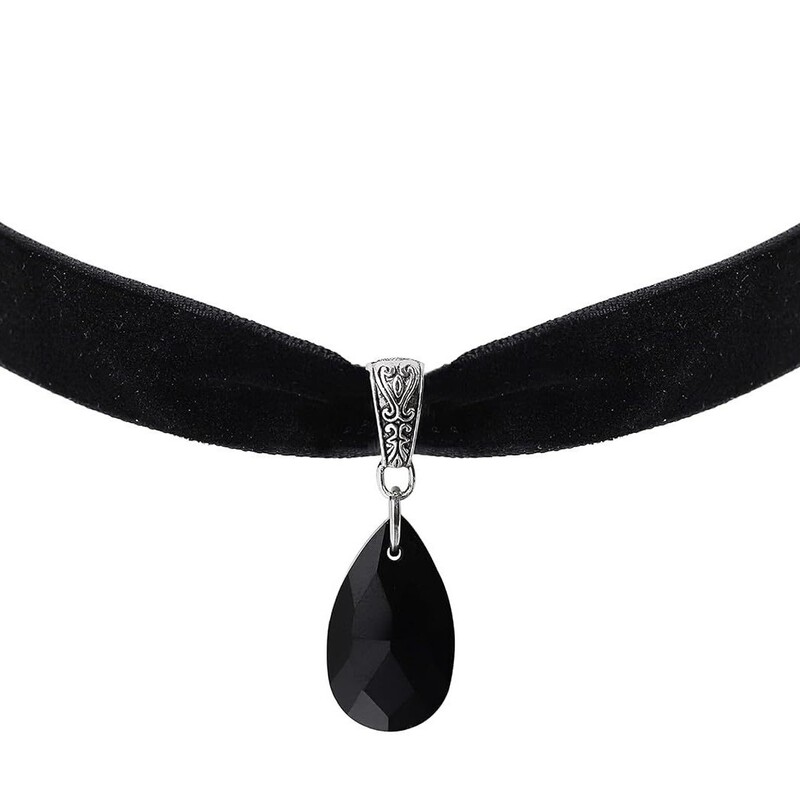 Gothic Retro Victorian Choker, Black Choker, Gothic Retro Jewelry Gifts,