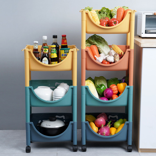 Kitchen vegetable rack floor-standing multi-layer fruit and vegetable basket household plastic storage vegetable rack toy storage rack
