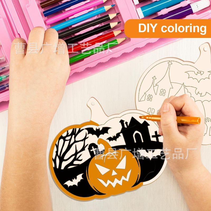ハロウィーン木片カボチャ木装飾品カボチャ実木ストラップ装飾品手作りDIYハロウィーン装飾品|undefined