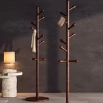 实木衣帽架公寓家用简约实木挂衣架榉木衣帽架客厅卧室落地衣架