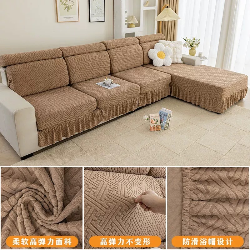 Funda de sofá universal antideslizante y elástica, protectora contra arañazos de gatos, para todas las estaciones.