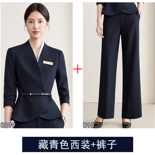 Commuting Workplace Sales Interview Beauty Jewelry Gold Store Work Clothes Slim Elegant High-End Professional Wear Women's Suit