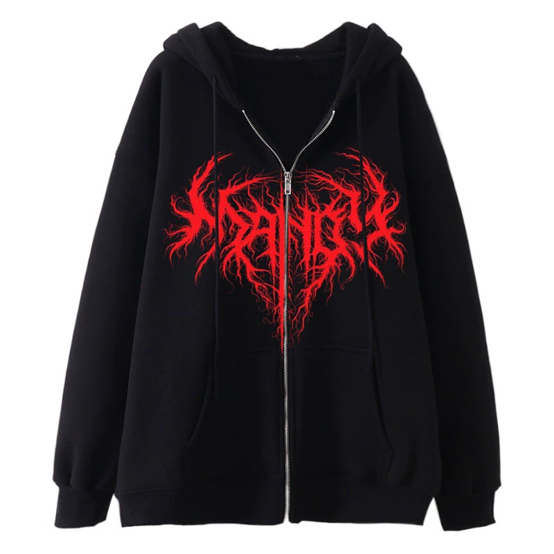 Зима 2024, Amazon, трансграничная Y2K, новая свободная бархатная толстовка с капюшоном и шнурком в европейском и американском стиле, спортивная толстовка для пар с принтом