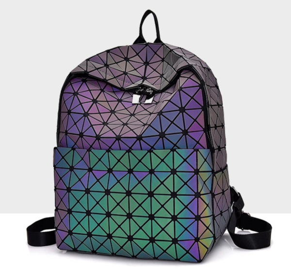 Geometric Luminous Backpack For Students Geometric Chameleon Bag_voghion.com
