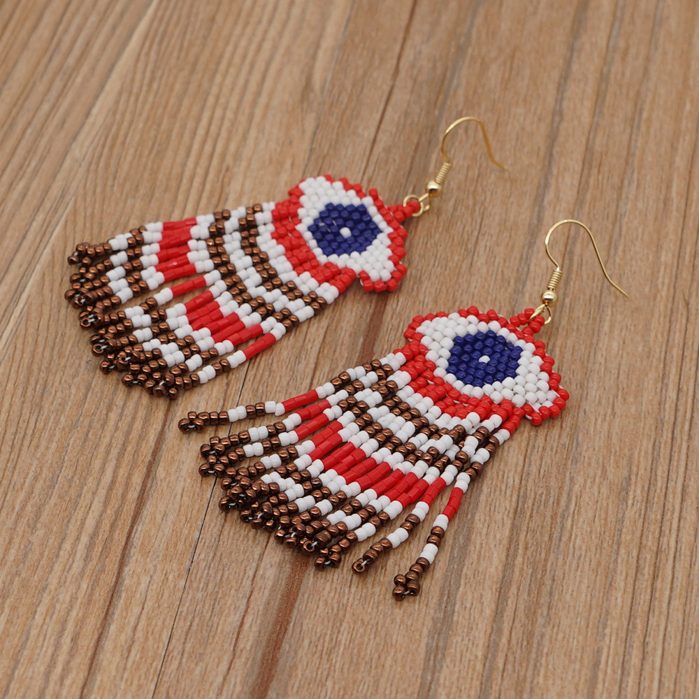 Simple Turkish Blue Eyes Fashion Beaded Earrings display picture 9