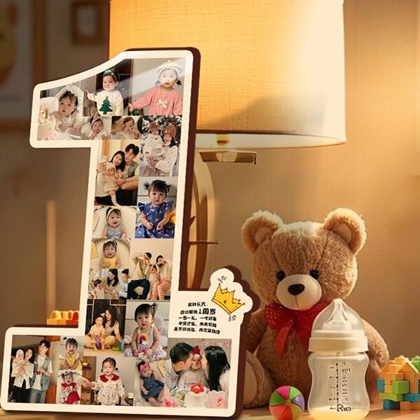 One-Year-Old Photo Commemorative Photo Frame Photo Printing Growth Record Kidsren's Baby Birthday Digital Table