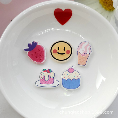 lovely Cartoon Smiling face Patch DIY Acrylic Cake ice cream Jewelry decorate Patch children Brooch parts