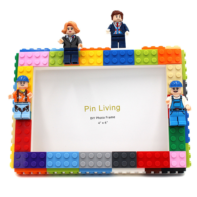 DIY Children's Building Blocks Photo Frame Table Figure Combination Creative Photo Wall Compatible with Lego Activity Gifts DIY Children's Building Blocks Photo Frame Table Figure Combination Creative Photo Wall Compatible with Lego Activity Gifts