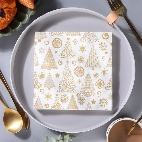 Christmas tree manufacturer printed tablecloth tissue paper, suitable for western restaurants, bakeries, wholesale face towels