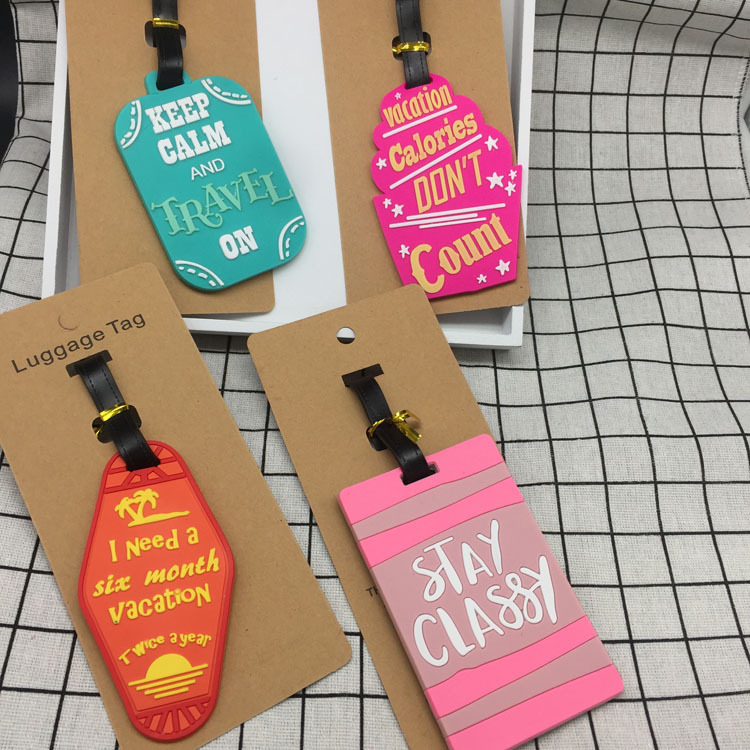 Creative Letter Soft Rubber Luggage Tag Pvc Aircraft Boarding Tag Luggage Tag Bus Card Holder Can Be Customized with Silicone