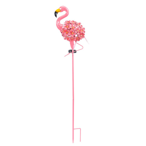 Outdoor solar LED garden light garden decoration animal shape lawn light flamingo iron floor lamp