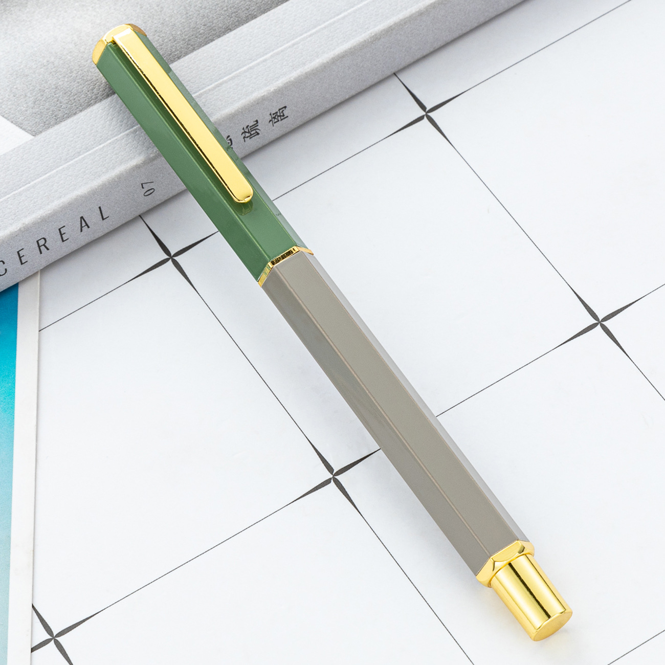 Hexagonal creativo bolígrafo de firma empresarial de alto grado bolígrafo multicolor hotel corporativo publicidad bolígrafo al por mayor