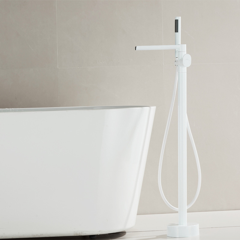 New style rotating waterfall sink single double control floor type bathtub hot and cold faucet black and white chrome gun gray wire drawing gold