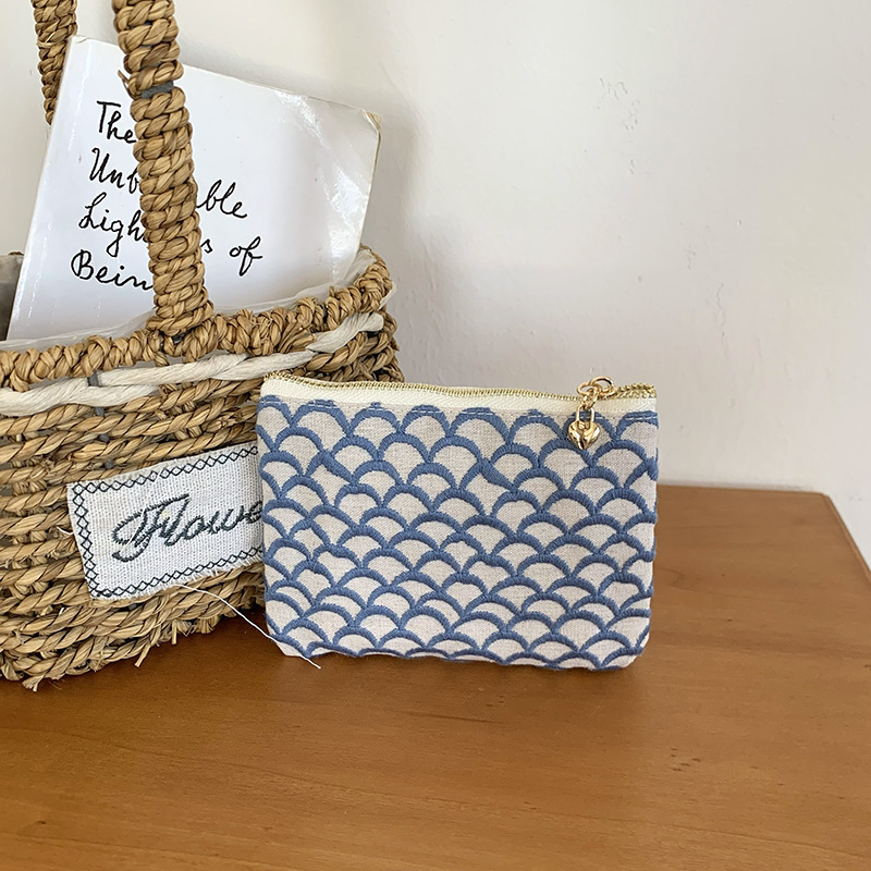 Matsuzawa ニッチ化粧品バッグカードバッグ刺繍ポータブル小銭入れインスタイルデータケーブルヘッドフォン小型収納袋|undefined