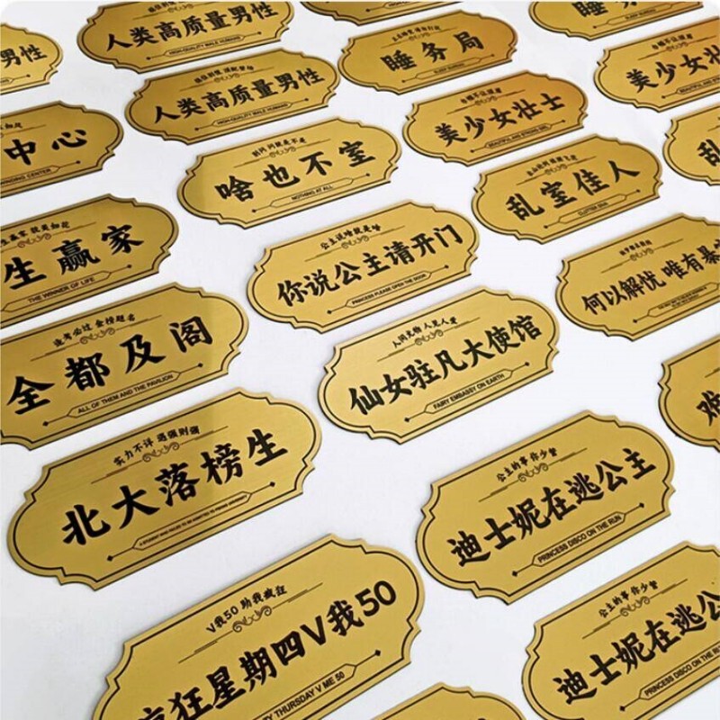 Creative Dormitory Door Signs for Girls, Peel Off Without Leaving Marks, Gold-Plated, Personalized, Fresh and Beautiful, High Aesthetic Value Gifts