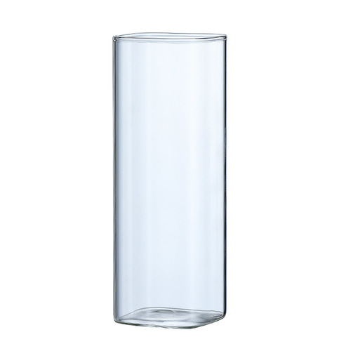 High borosilicate glass cup, transparent flower tea cup, beer whiskey milk juice cup, square cup, glass water cup