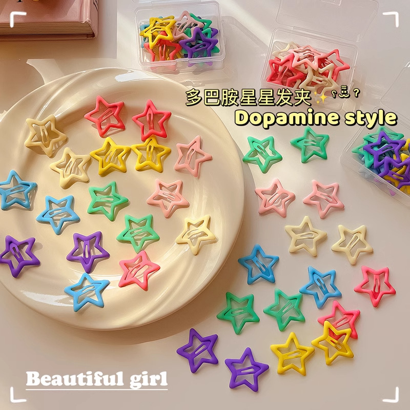 ドーパミンカラー星ヘアクリップキャンディー色少女甘い前髪側ヘアピン砕髪bbクリップ卸売り|undefined