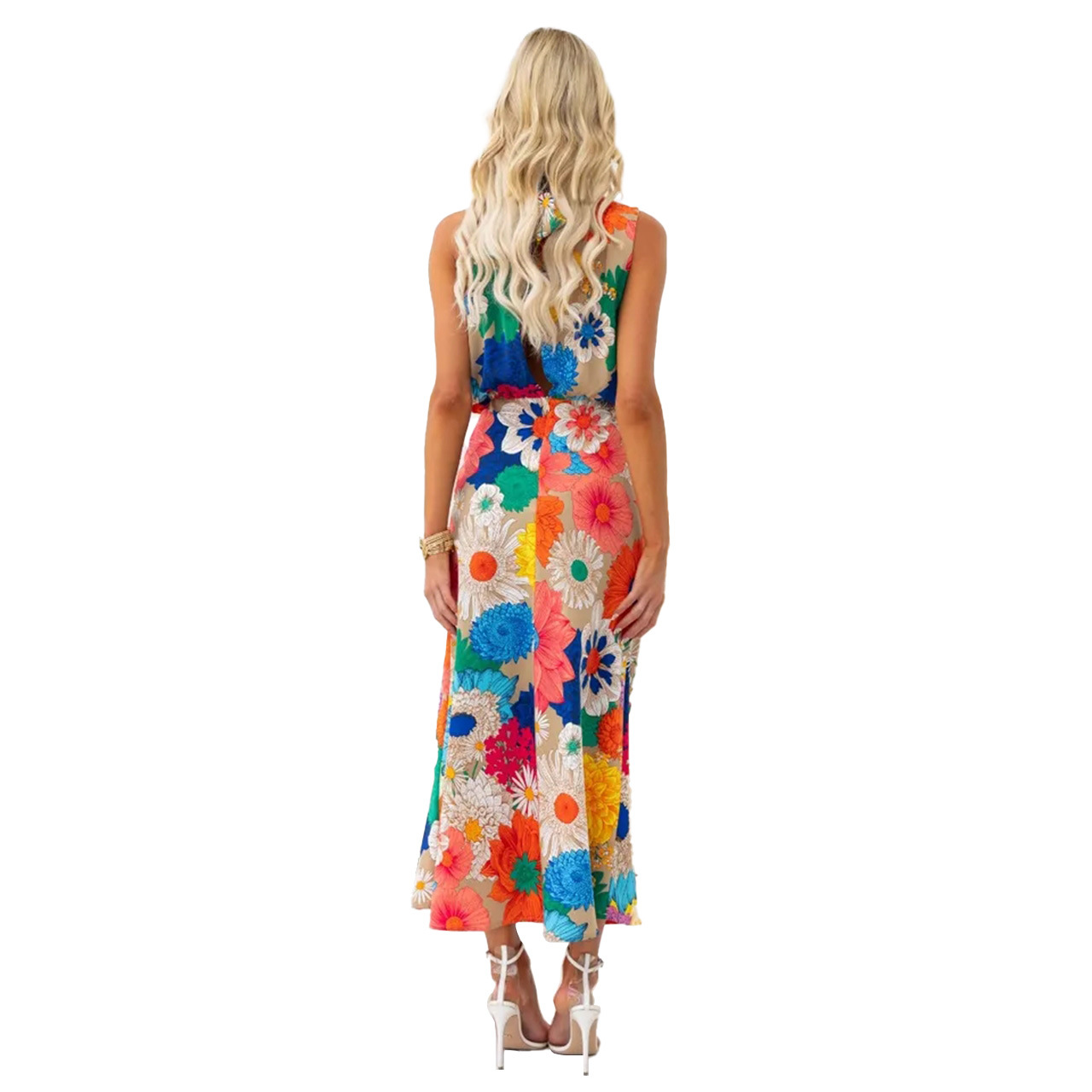 Round Neck Neckline Regular Fit Fit Type Wholesale Women's Vacation Flower Holiday Round Neck Sleeveless Sheath Dress