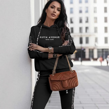 2025跨境亚马逊女装秋冬卫衣套装休闲时尚运动外贸女装 0051印花