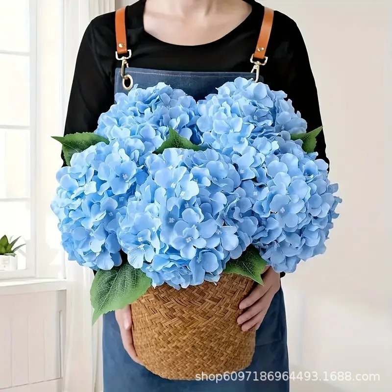 1Pcs Artificial Hydrangea Real Touch Lifelike Hydrangea Flower for Home Wedding Office Party