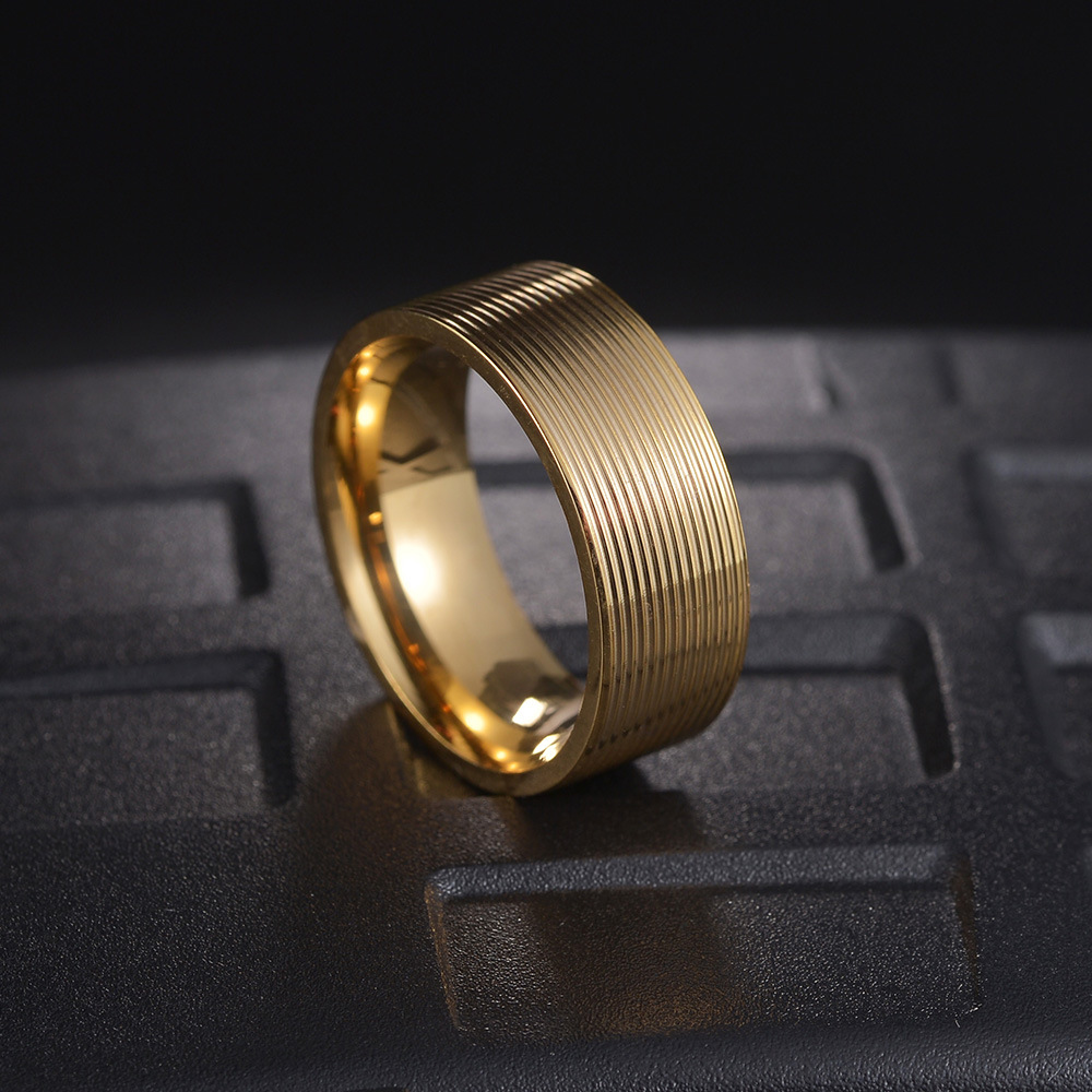 1 Piece Quantity Daily, Shopping Occasion Simple Style Geometric 201 Stainless Steel Plating Gold Plated Men'S Rings