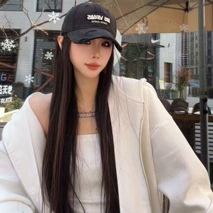 Ins Street Trendsetters Washed Holes Pic Soft Top Baseball Cap Men's and Women's Korean-style Letter Embroidered Wide Brim Cap