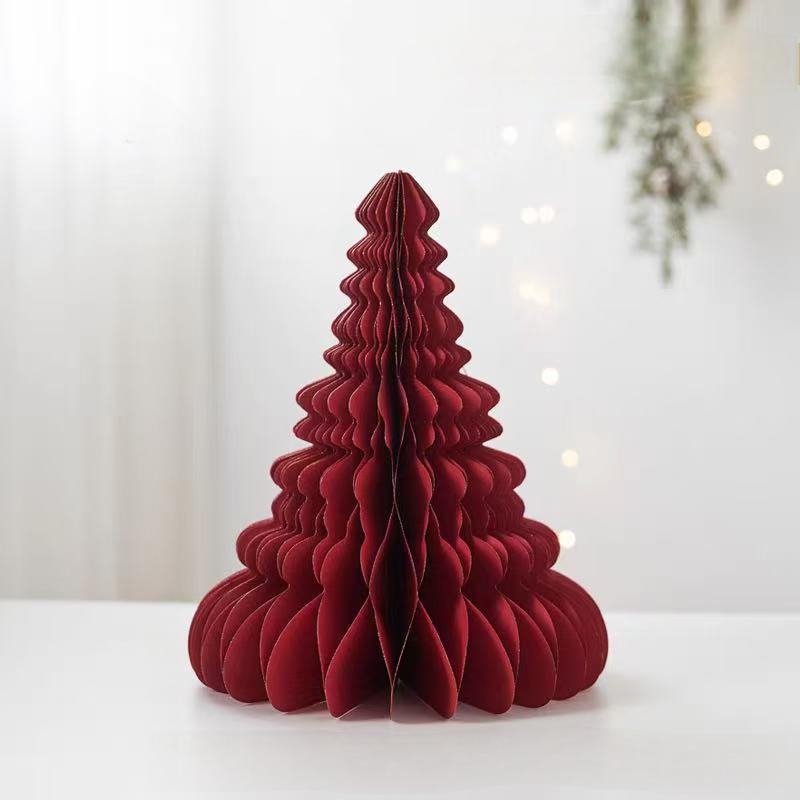 Decoraciones navideñas, adornos de bolas de nido de abeja para decoración navideña, mini árbol de Navidad para escritorio de guardería o centro comercial