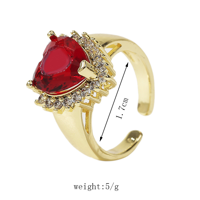 simple trend copper inlaid zirconium ring gold plating ring