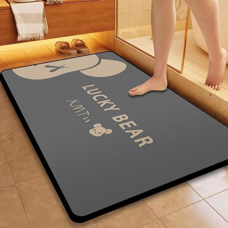 浴室地垫软硅藻泥吸水速干卫生间门口防滑脚垫厕所地垫机器织造