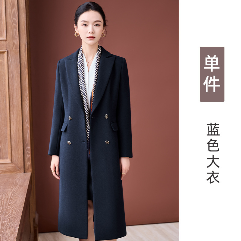 2025年秋冬季新款高级感呢子大衣女时尚简约气质女神范中长款外套|undefined