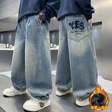 Z5903早阳童男童2025冬季新款时尚休闲加绒牛仔裤保暖潮