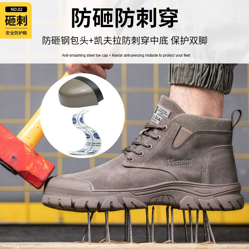 Трансграничная фабрика зимняя шерстяная обувь по страхованию труда мужская высокая стальная головка