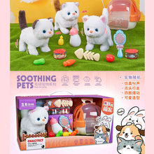 茫果潮玩电动行走小兔子小狗萌宠手提宠物屋儿童过家家喂宠物玩具