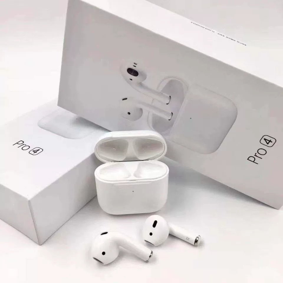 Bluetooth True Wireless Earbuds pro4, Extra-Long Stem, Charging Case, White Gift Box