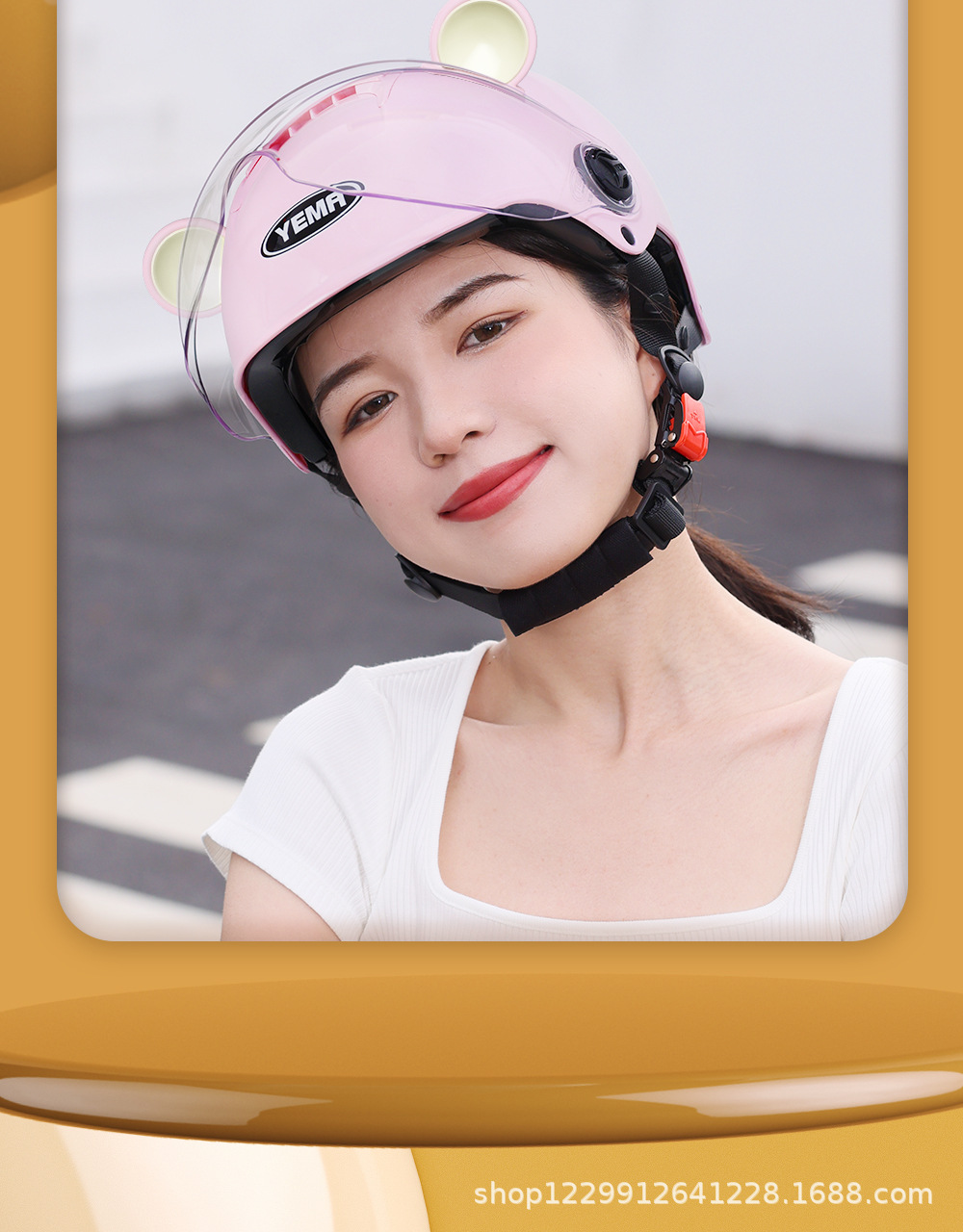 Mustang National Standard 3C Certified Helmet Electric Vehicle Women's Half Helmet Summer Lightweight Sun Protection Cute Motorcycle Safety Helmet