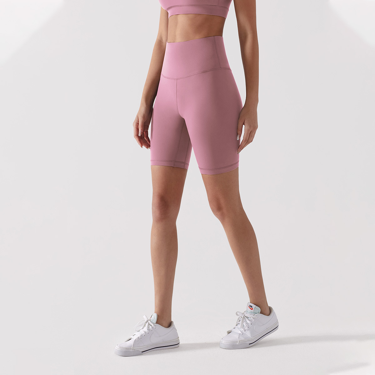 Pantalones de yoga lulu de cinco puntos cepillados, pantalones deportivos de ciclismo de cintura alta para mujer, pantalones cortos ajustados deportivos para correr con forma de cadera