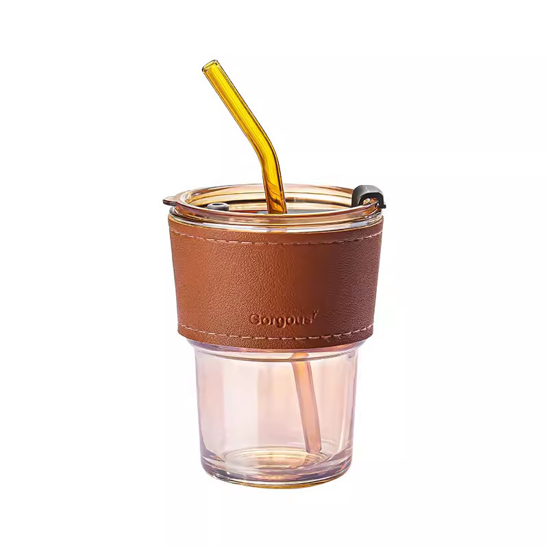 竹カップ コーヒーカップ 北極光ガラスカップ ストロー付きカップ 高価値ガラス広告カップ メーカー在庫あり|undefined