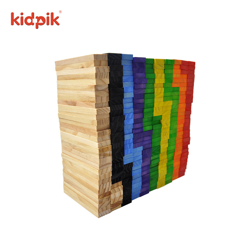 Colorful Wooden Stacking Lok Pine Wood Pieces Archimedes Building Wooden Toys Intellectual Games Wholesale