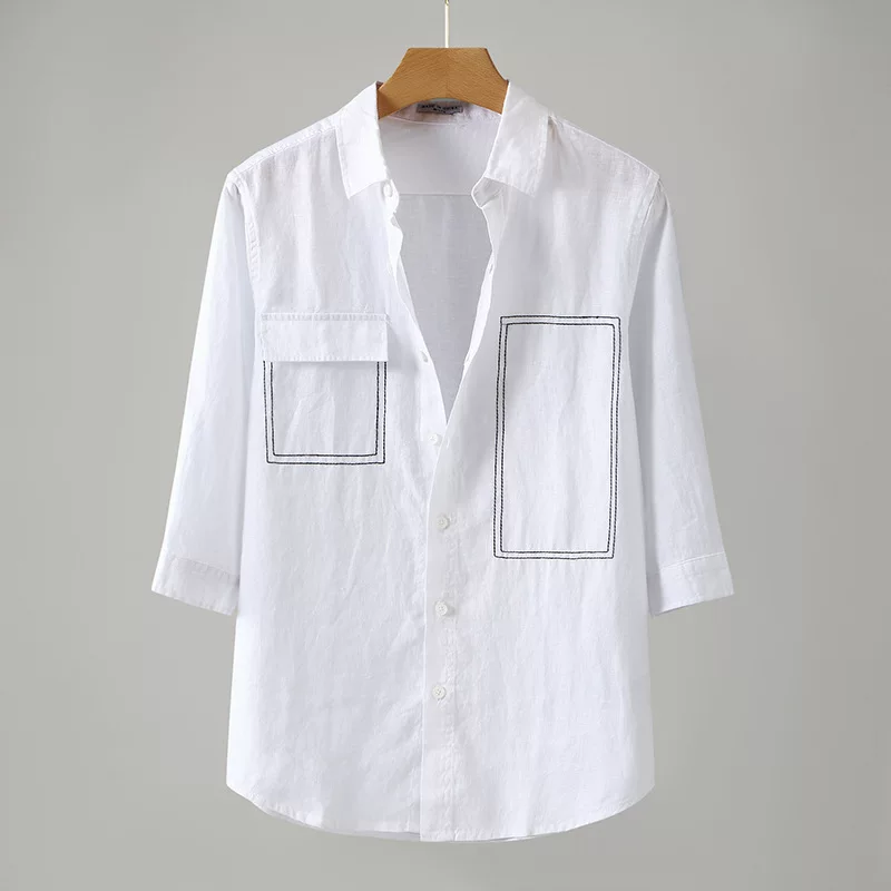 Summer shirt, plus size, cotton and linen