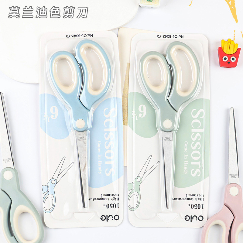 스테인레스 스틸 마카롱 문구 가위 + 학생 미술 수공예 수업 가위 + DIY 아트 가위 휴대용 사무실 사용