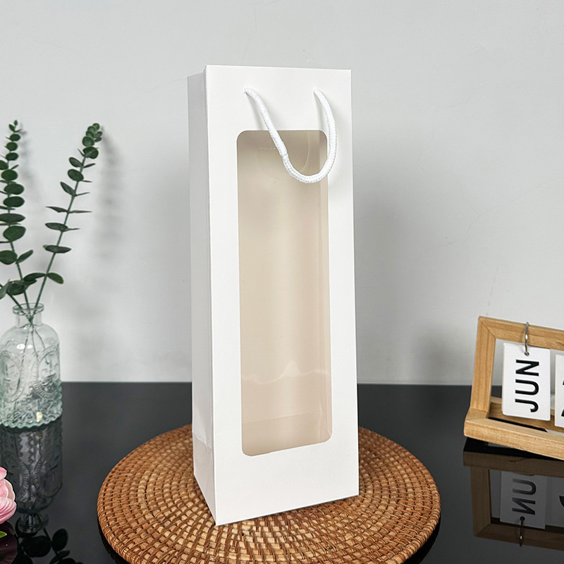 Blanco; cartón blanco; bolsa de vino tinto 12,5*8,5*36cm