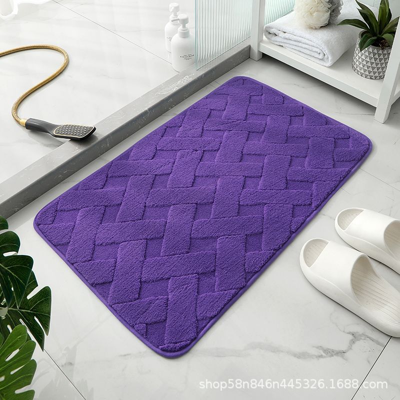 Alfombrilla jacquard de color sólido de cachemira de imitación de nuevo estilo Alfombrilla absorbente antideslizante en la puerta del baño