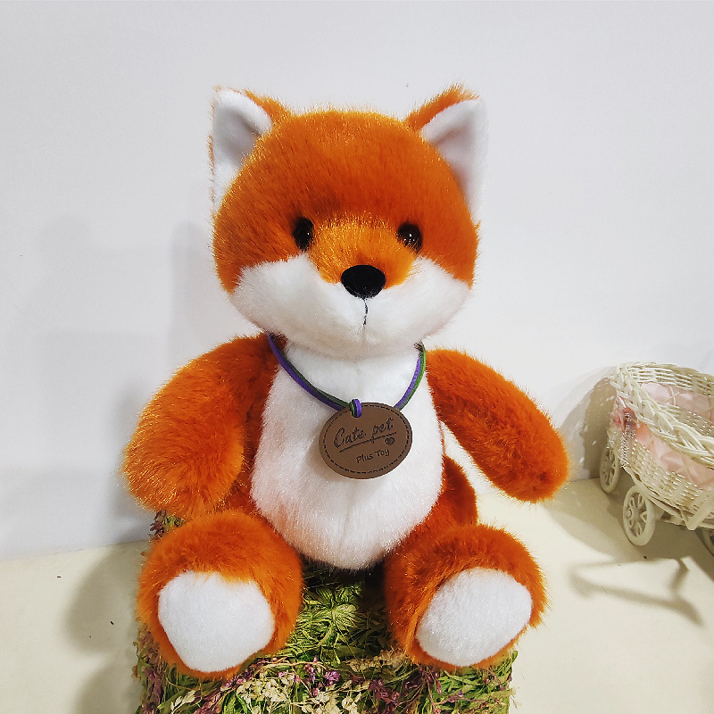Peluche de animal del bosque realista y adorable: Perezoso, zorro, mapache. Juguete de peluche, muñeco, regalo, venta al por mayor.